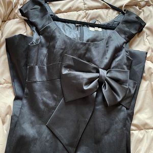 NWT Karen Millen bow tie dress in black satin